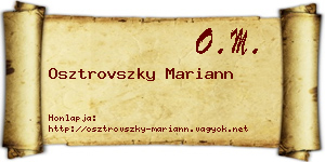 Osztrovszky Mariann névjegykártya